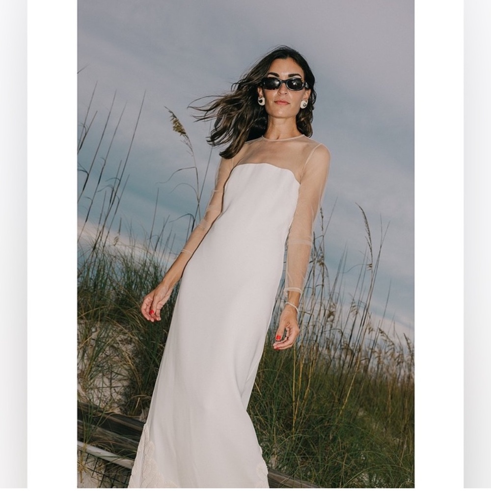 NWT AntonioMelani Elizabeth Damrich Babe Mesh Long Sleeve Crepe Soutache DRESS - Picture 3 of 17
